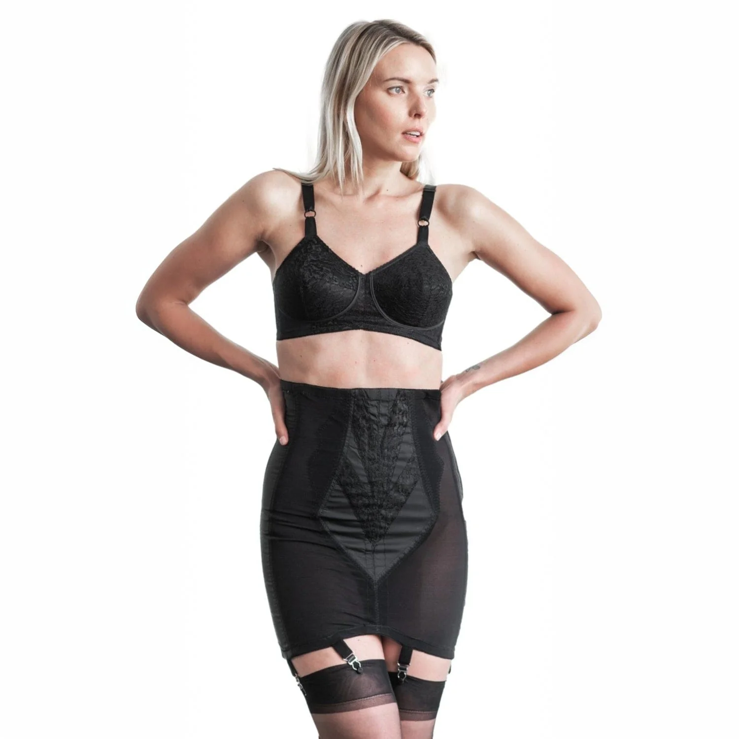 Style 1294 | High Waist Open Bottom Girdle | Extra Firm Shaping | Side Zipper + Hook Closure - Image 9