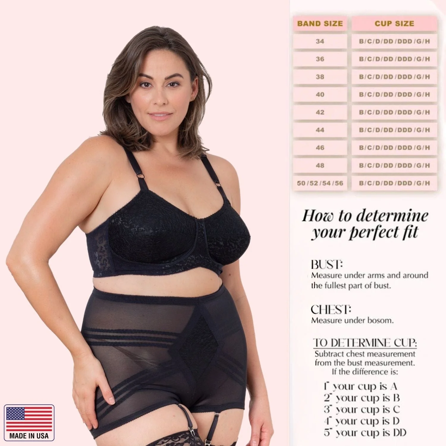 Style 2101 | Expandable Cup Wireless Shaper Bra - Black - Image 5