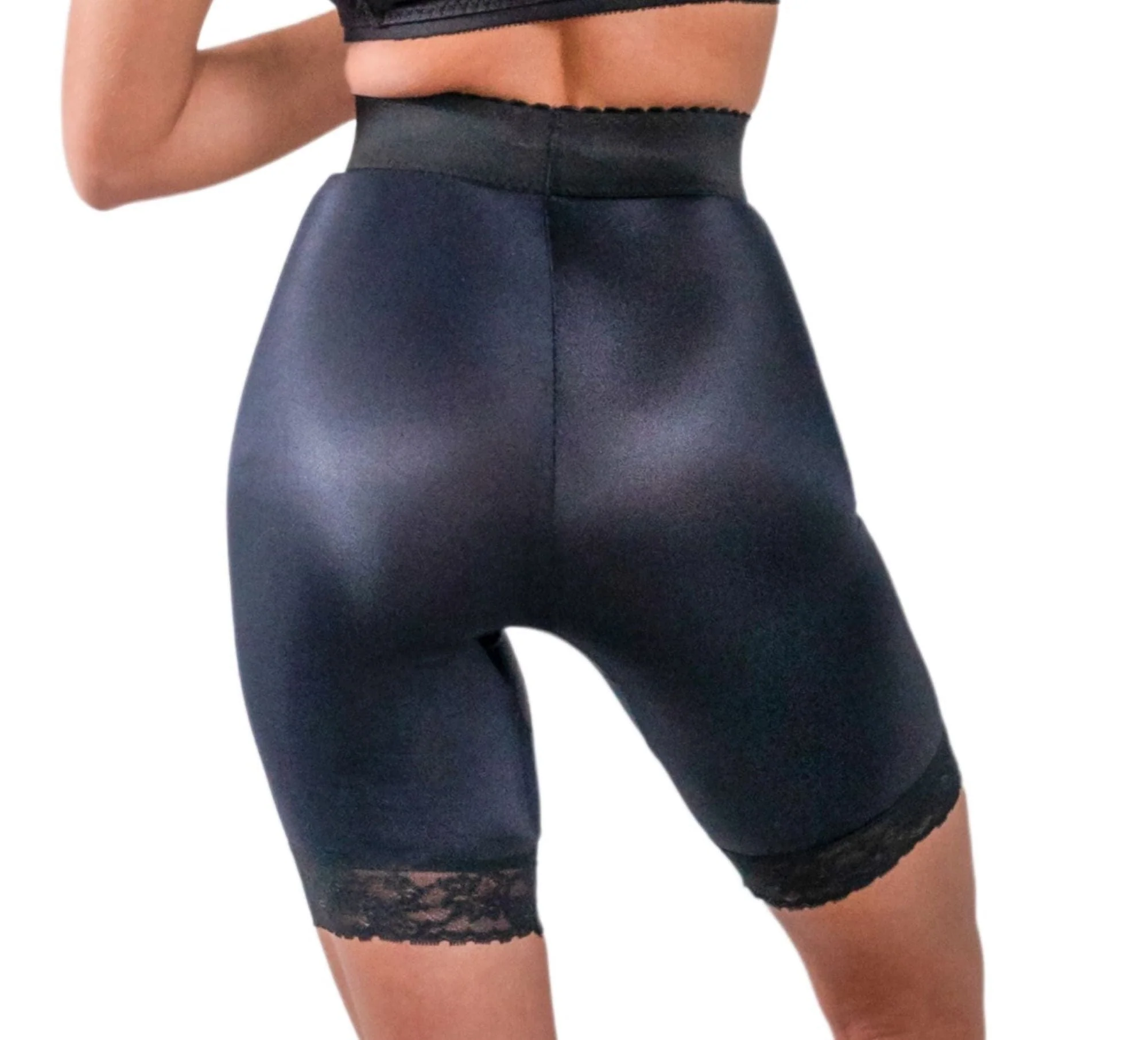 Style 518 | High Waist Light Shaping Bike Short | Satin 4-Way Stretch with Built-In Panty - Image 10