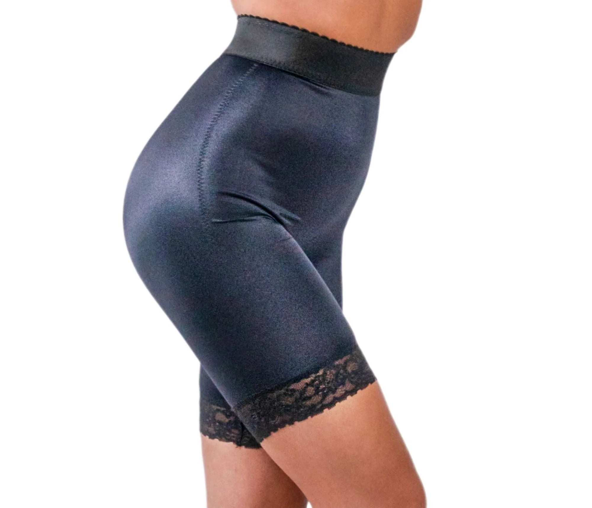 Style 518 | High Waist Light Shaping Bike Short | Satin 4-Way Stretch with Built-In Panty - Image 11