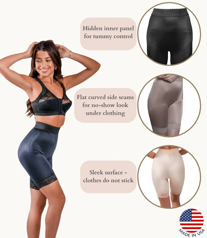 Style 518 | High Waist Light Shaping Bike Short | Satin 4-Way Stretch with Built-In Panty - Image 13