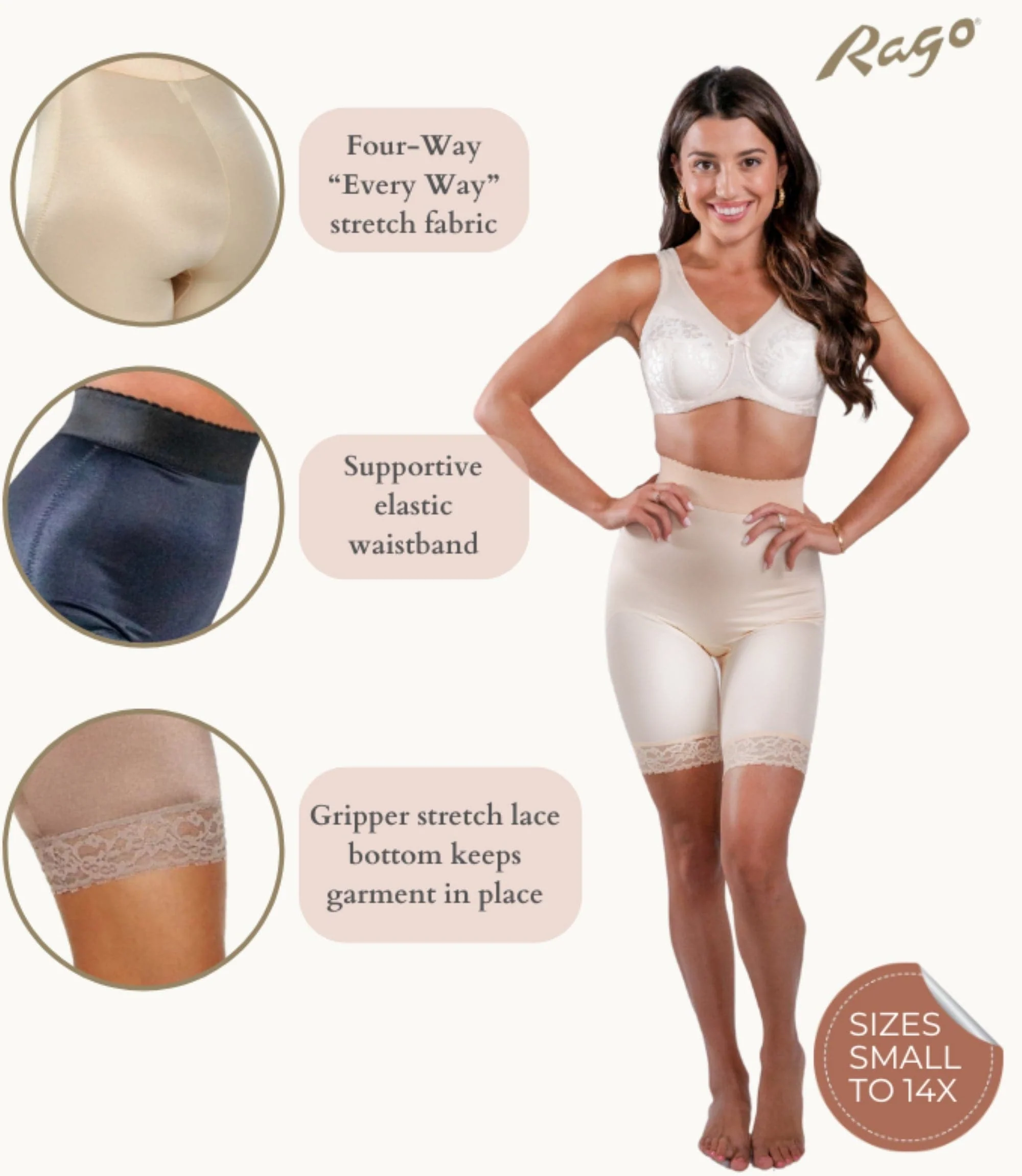 Style 518 | High Waist Light Shaping Bike Short | Satin 4-Way Stretch with Built-In Panty - Image 23