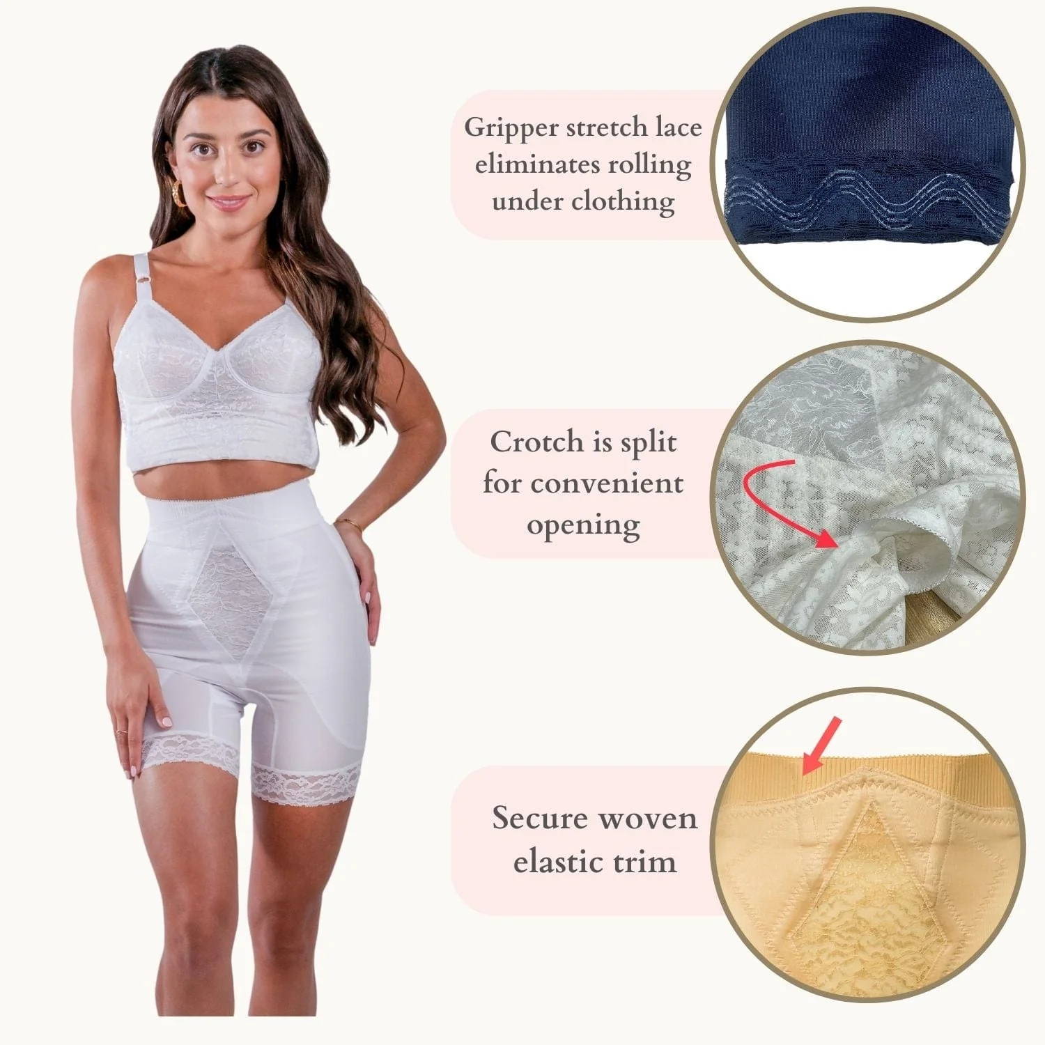 Style 6206 | High Waist Medium Control Thigh Slimmer | No Top Roll - Image 22