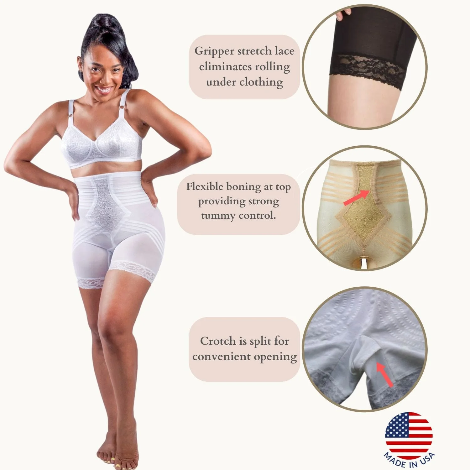 Style 6209 | Breathable High Waist Thigh Slimmer | No Roll Power Mesh Hourglass Shaper | Firm to Extra Firm Support - Image 6