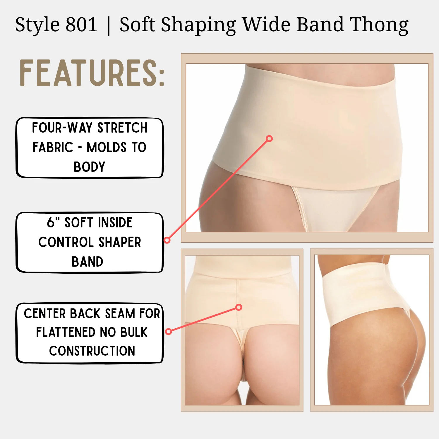 Style 801 | Soft Shaping Wide Band Thong - Image 11